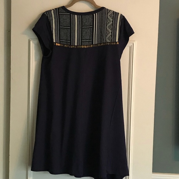 Navy Beaded Shift Dress - Picture 4 of 8